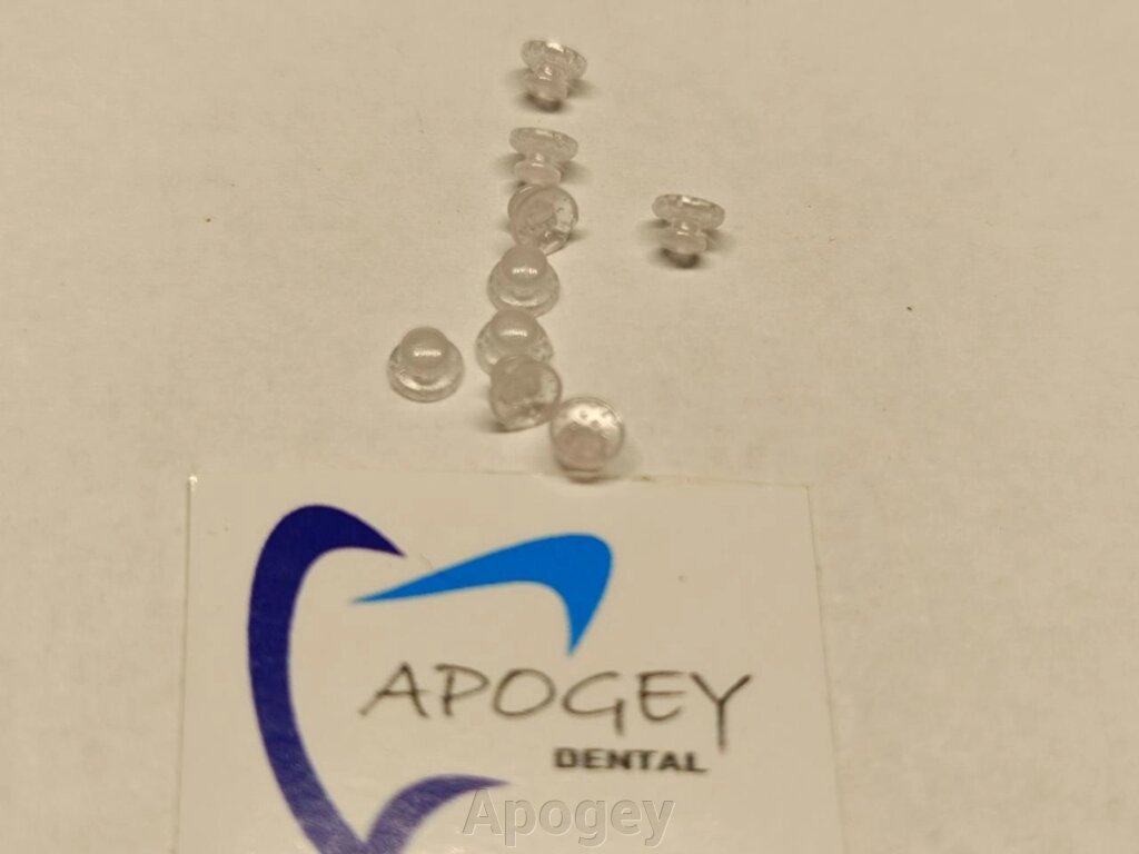 Кнопка лінгвальна кругла керамічна прозора ApogeyDental ***Цина за 1 шт. від компанії Apogey - фото 1