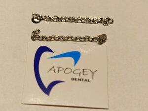 Кнопка лінгвальна з ланцюжком Silver ApogeyDental *Цена за шт