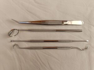 Оглядові стоматологічні інструменти (набір 4 шт) нержавіюча сталь