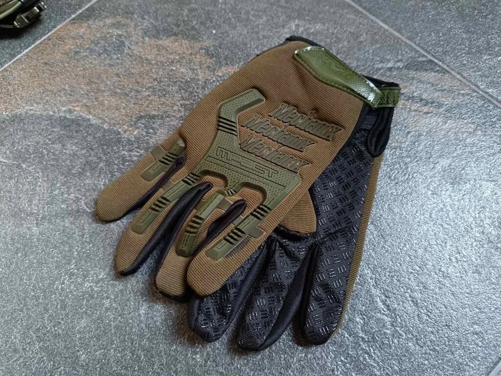 Тактичні рукавички Mechanix mpact олива від компанії Apogey - фото 1