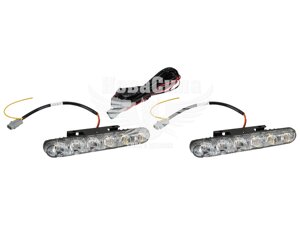 Фара денного світла (Cyclone) DRL 12V LED біла 6-діодів, 9W, з повтор. поворотів DRL-616(2)