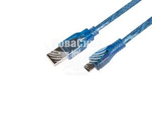 Кабель для зарядки моб. телеф. USB 0.5м. синій (gresso) (microusb) GR0.5ammicrobmnf GR0.5ammicrobmnf