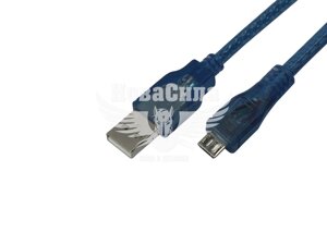 Кабель для зарядки моб. телеф. USB 0.8м. синій (Gresso) (MicroUSB) GR0.8AMBMNF