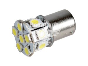 Лампочка 1-но конт. груша біла LED SMD 12V 13-діодів S25 BA15s (Zollex) 16102 (к-т. 2шт.) 16102 S25/BA15S