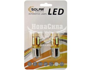 Лампочка 1-но конт. груша біла LED SMD 12V 38-діодів 140lm. P21W BA15s (Solar) (к-т. 2шт.) LS294_B2 12V-R5W BA15s