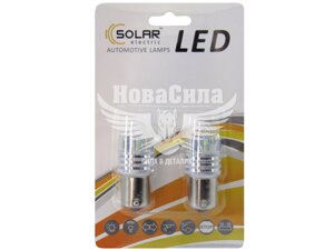 Лампочка 1-но конт. груша біла LED SMD 12V 8-діодів P21W BA15s (Solar) (к-т. 2шт.) LS296_B2 12V-R5W BA15s