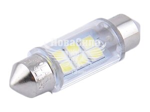 Лампочка 2-х цокольна LED T11_C5W SMD біла 6-діодів 12V-5 Вт SV8.5-8 36мм. (Solar) (к-т. 2шт.) SL1350