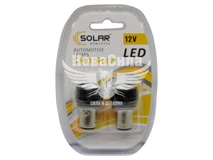 Лампочка 2-х конт. груша біла LED SMD 12V 1-діод P21 / 5W BAY15d (Solar) (к-т. 2шт.) LS240 12V-P21/5W BAY15d