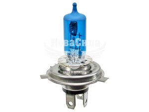 Лампочка галогенна H4 P43t 12V-60/55Вт (Brevia) 4200K (Power Blue) 12040PBC 12V-H4 P43t