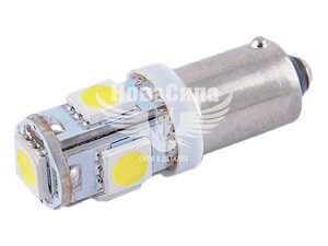 Лампочка з цоколем LED T8.5 SMD біла 5-діодів 24V-4Вт BA9s (Solar) (к-т. 2шт.) SL2531