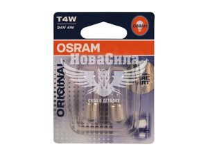 Лампочка з цоколем T4W біла 24V-4Вт BA9s (Osram) (кт. 2шт.) 3930-02B 24V-T4W BA9s