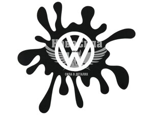 Наклейка Клякса Volkswagen (чорна) 12х11 105-1