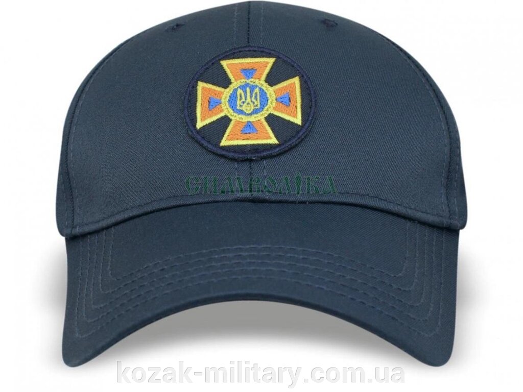 Бейсболка темно-синя для ДСНС з кокардою тк. грета від компанії "КOZAK" military - фото 1