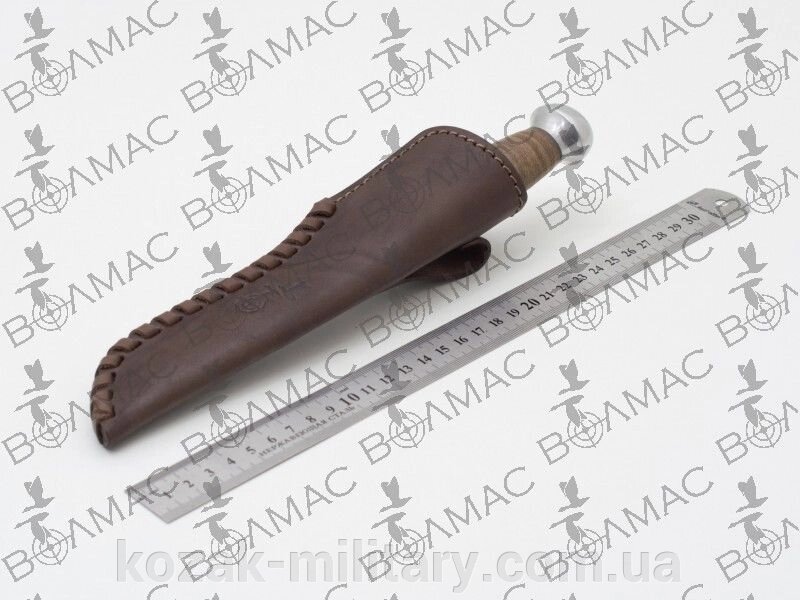 Чохол для ножа малий конверт плетений шкіряний коричневий від компанії "КOZAK" military - фото 1