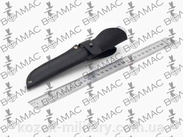 Чохол для ножа малий конверт шитий шкіряний чорний від компанії "КOZAK" military - фото 1