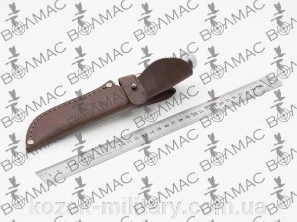 Чохол для ножа малий конверт шитий шкіряний коричневий від компанії "КOZAK" military - фото 1