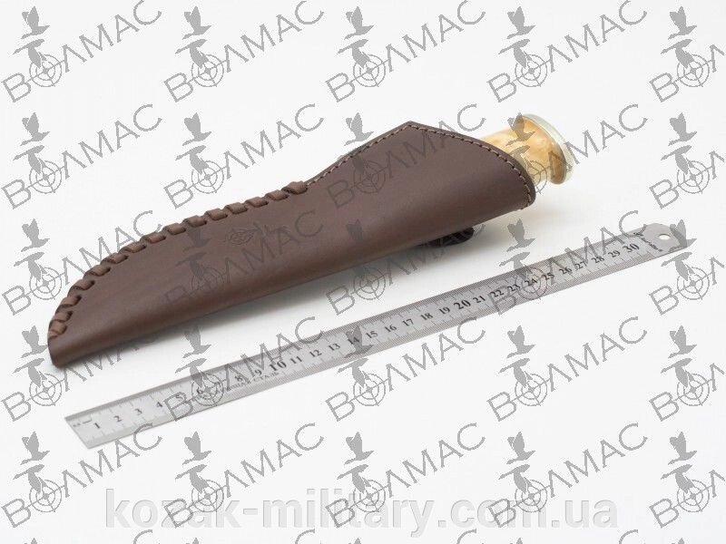 Чохол для ножа великий конверт плетений шкіряний коричневий від компанії "КOZAK" military - фото 1