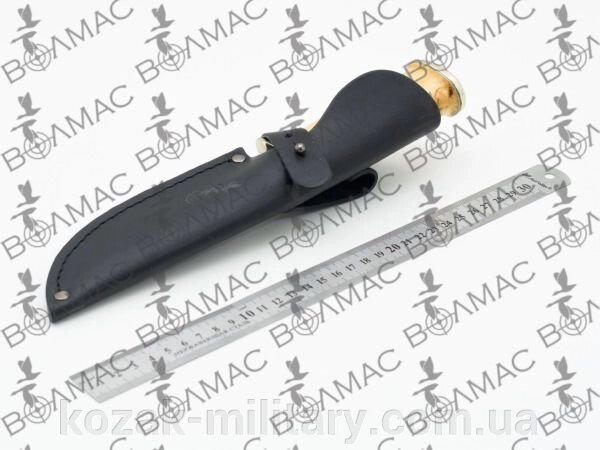 Чохол для ножа великий конверт шитий шкіряний чорний від компанії "КOZAK" military - фото 1