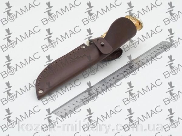 Чохол для ножа великий конверт шитий шкіряний коричневий від компанії "КOZAK" military - фото 1
