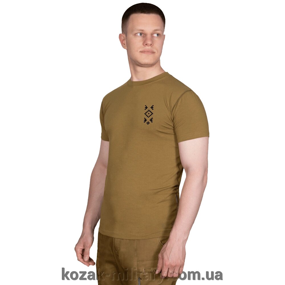 Футболка Modal "Вишиванка" Койот (8350), L від компанії "КOZAK" military - фото 1