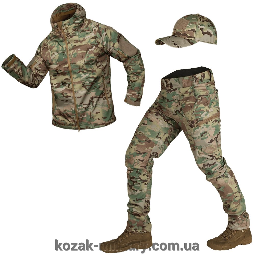 Комплект Softshell (Костюм+Бейсболка) Multicam (8358), XL від компанії "КOZAK" military - фото 1