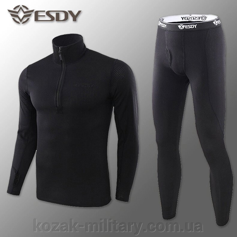 Комплект термобілизни ESDY Level-2 (чорний, флисовое) від компанії "КOZAK" military - фото 1