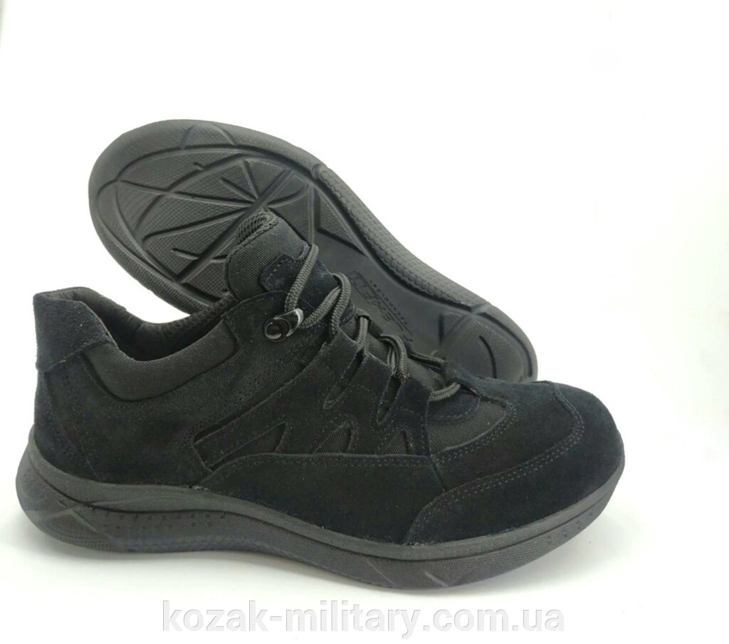 Кросівки "Desert" чорний замш + вставки джинс від компанії "КOZAK" military - фото 1