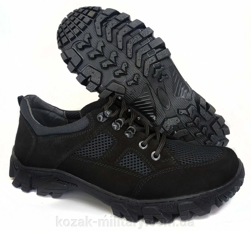 Кросівки "Трек" чорний замш + сітка "Black" від компанії "КOZAK" military - фото 1