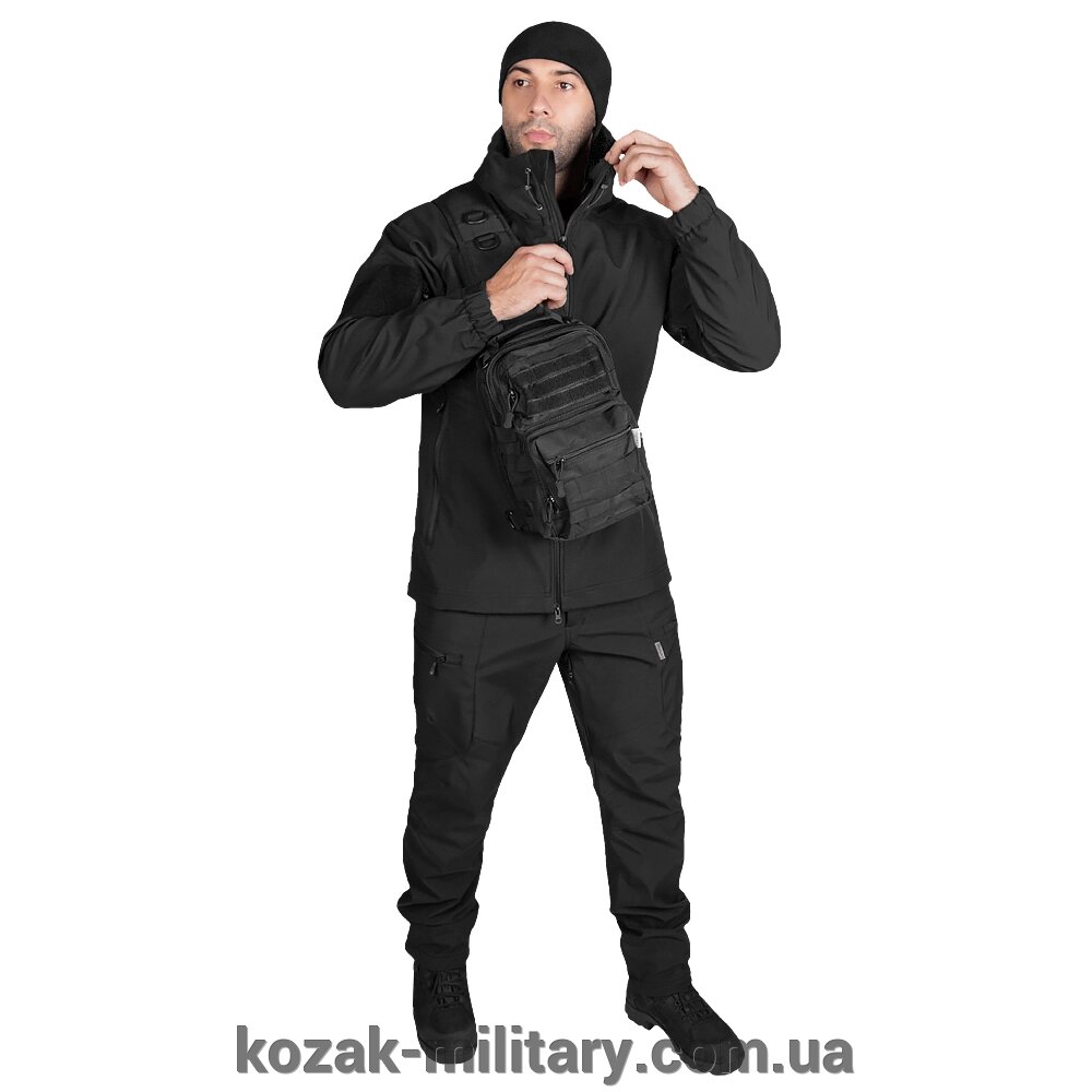 Куртка Stalker SoftShell Чорна (7226), L від компанії "КOZAK" military - фото 1