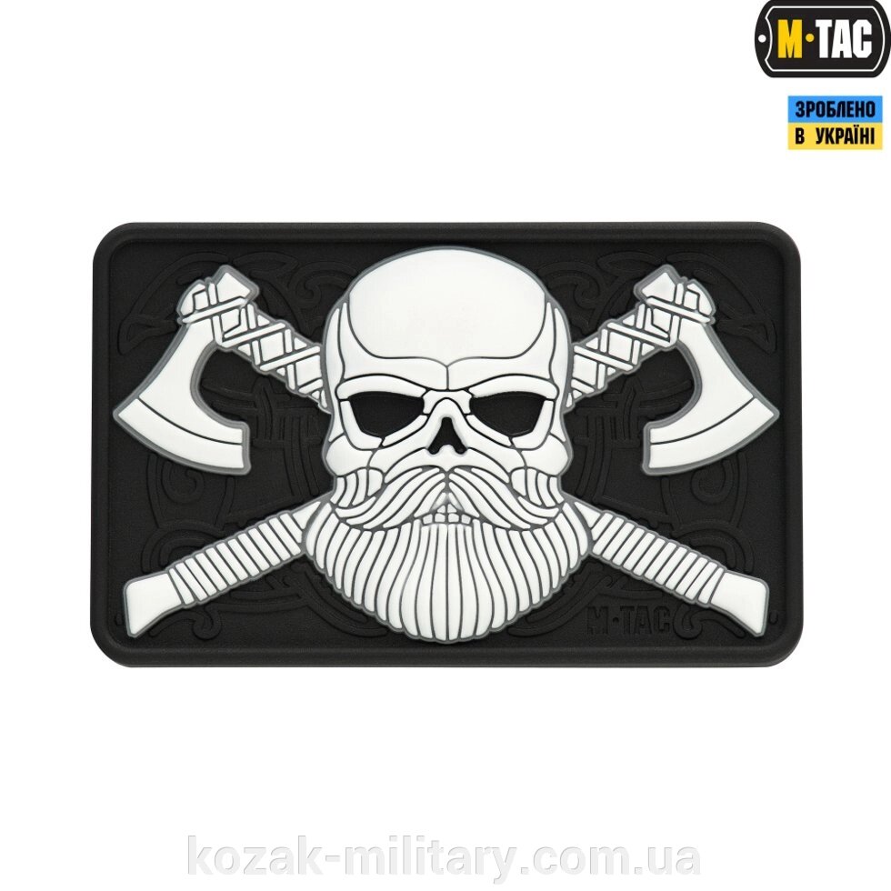 M-TAC НАШИВКА BEARDED SKULL 3D ПВХ BLACK / WHITE від компанії "КOZAK" military - фото 1