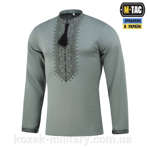 M-TAC вишиванка 100% льон сіро-зелена 48-50 (M)