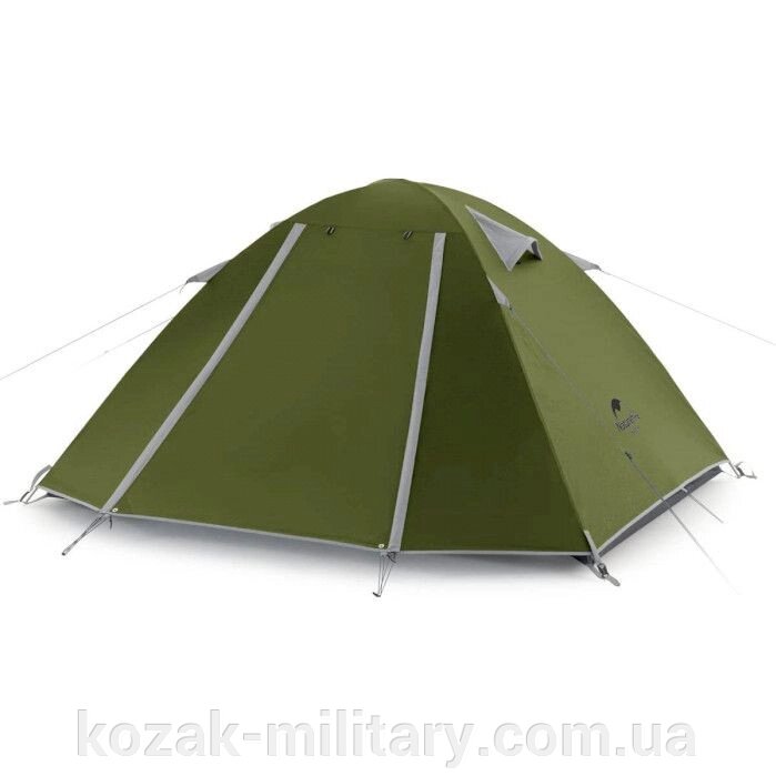 Намет двомісний Naturehike P-Series NH18Z022-P, 210T/65D, темний хакі від компанії "КOZAK" military - фото 1