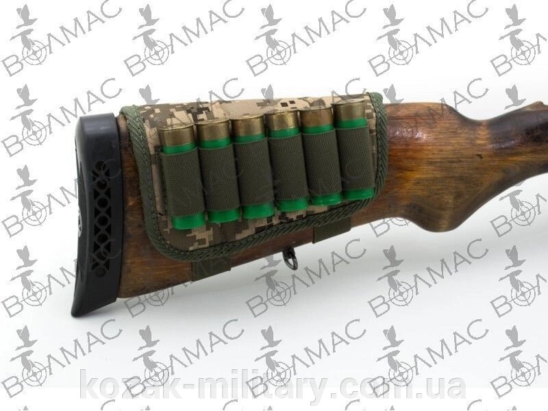 Патронташ на приклад на 6 патронів камуфляж колір 2 від компанії "КOZAK" military - фото 1