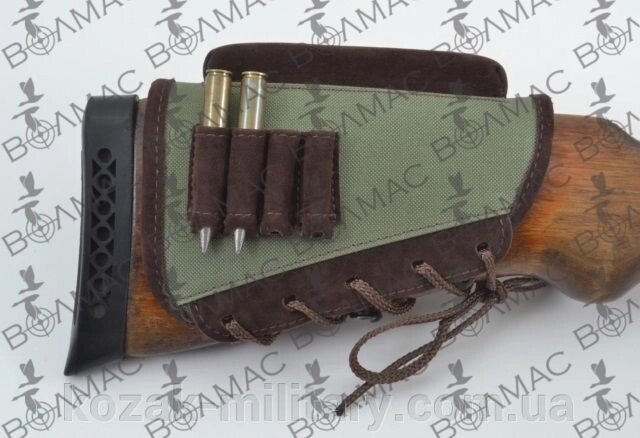 Патронташ на приклад з підвищенням для нарізних патронів хакі від компанії "КOZAK" military - фото 1