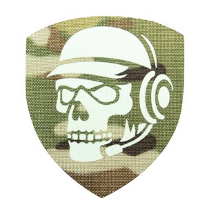 Шеврон Camotec Череп зв'язківець (7*8) Multicam/Люмін (9024)