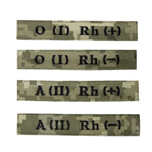 Патч/липучка "Група Крові" Піксель (7737), 4+