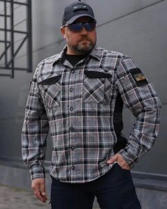Тактична мілітарі Сорочка FCT Blackbeard літня в клітинку Сіро-помаранчева (1 номер) 44-46/5