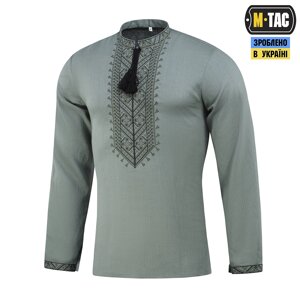 M-TAC ВИШИВАНКА 100% ЛЬОН СІРО-ЗЕЛЕНА 48-50 (M)