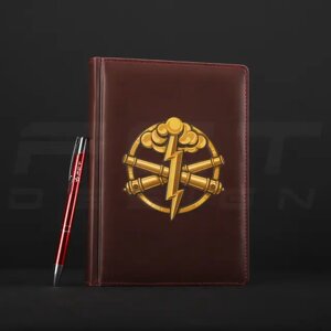 Блокнот-щоденник Артилерія ЗСУ бордовий з нанесенням А5
