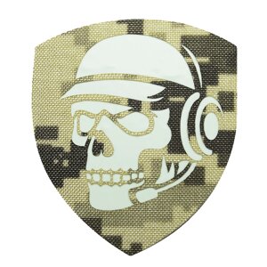 Шеврон Camotec Череп зв'язківець (7*8) Піксель/Люмін (9023)