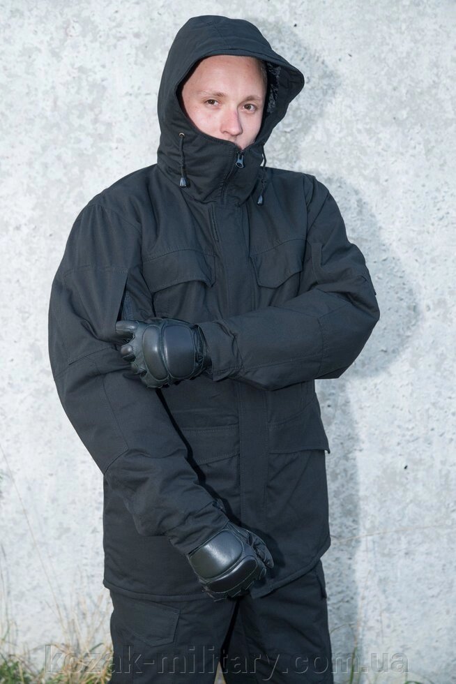 Зимовий костюм-гірка Тренд М-65, намет, чорний + синтепон підкладка - замовити