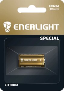 Батарейка літієва ENERLIGHT Lithium ndustrial CR123A, 3V, bli 1