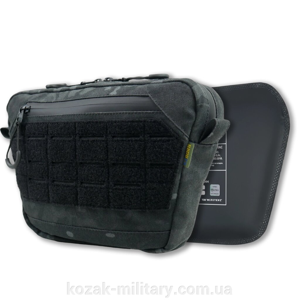 Сумка-напашник XL з балістичним пакетом 1 клас захисту Kiborg GU Сordura Dark Multicam від компанії "КOZAK" military - фото 1