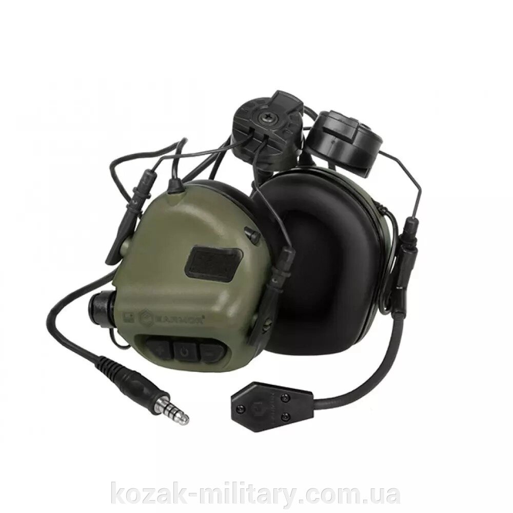 Тактичні навушники EARMOR M32Н Olive з кріпленням від компанії "КOZAK" military - фото 1