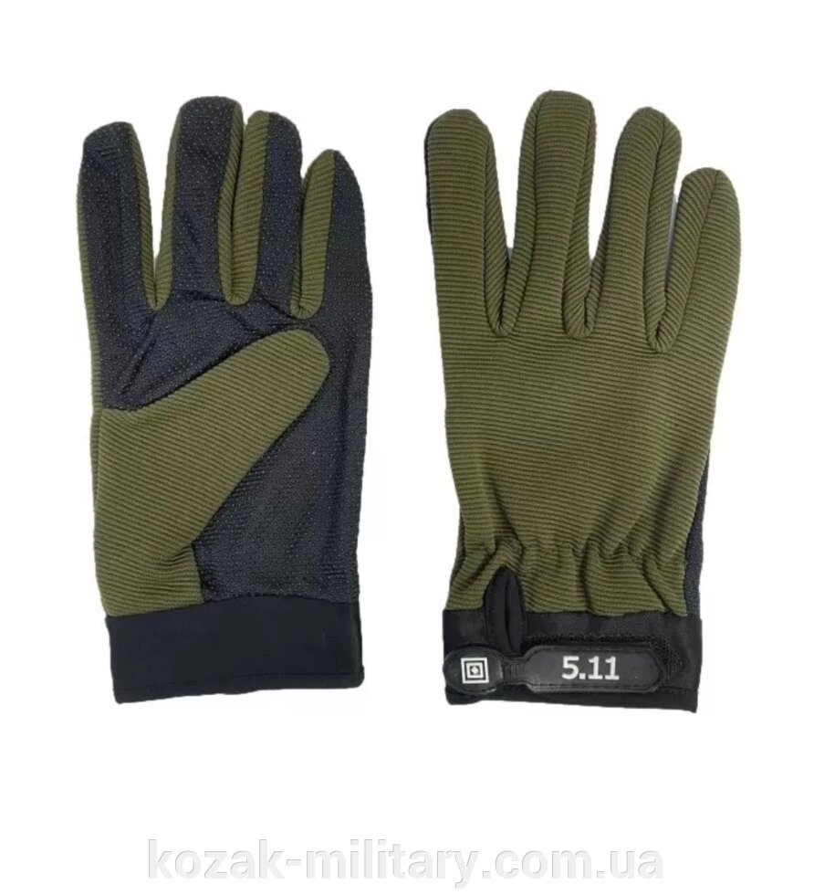 Тактічні рукавички полнопалие 5.11 Olive репліка від компанії "КOZAK" military - фото 1
