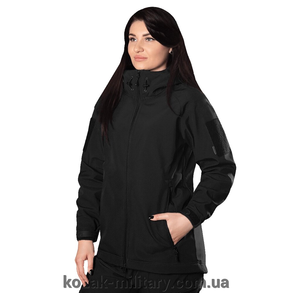 Жіноча куртка Stalker SoftShell Чорна (7442), L від компанії "КOZAK" military - фото 1