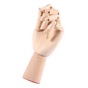 Дерев'яна рука манекен RESTEQ 18см модель для утримання товару, для малювання (ліва)