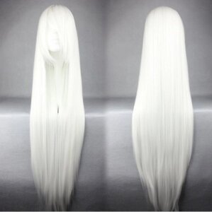 Довгі білі перуки RESTEQ - 100см, пряме волосся, косплей, аніме