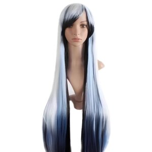 Довгі перуки мульти колір RESTEQ - 100см, білий, синій, чорний. пряме волосся, косплей, аніме