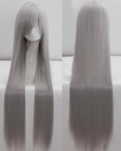 Довгі сірі перуки RESTEQ 100см, пряме волосся, перуки із високоякісних синтетичних термостійких волокон
